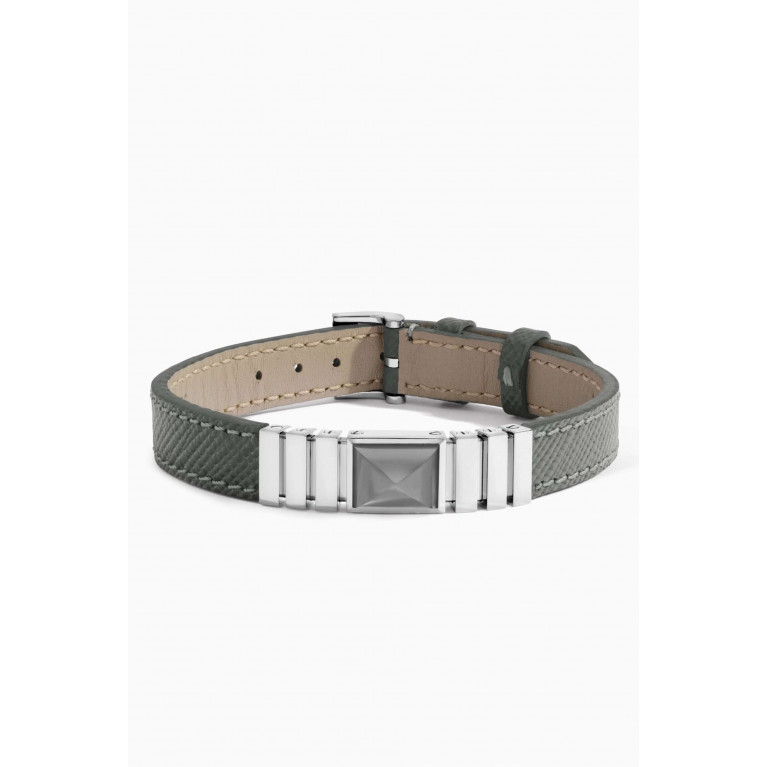 Marli - Unii Hematite Bracelet in Titanium & Leather