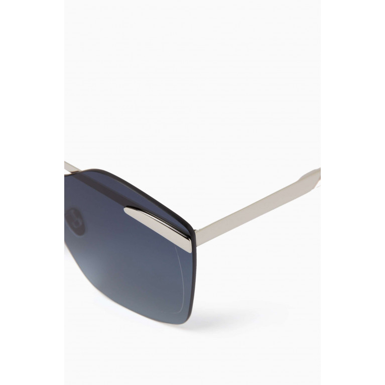 Jimmy Fairly - Chaos Oversized Shield Sunglasses in Stainless Steel