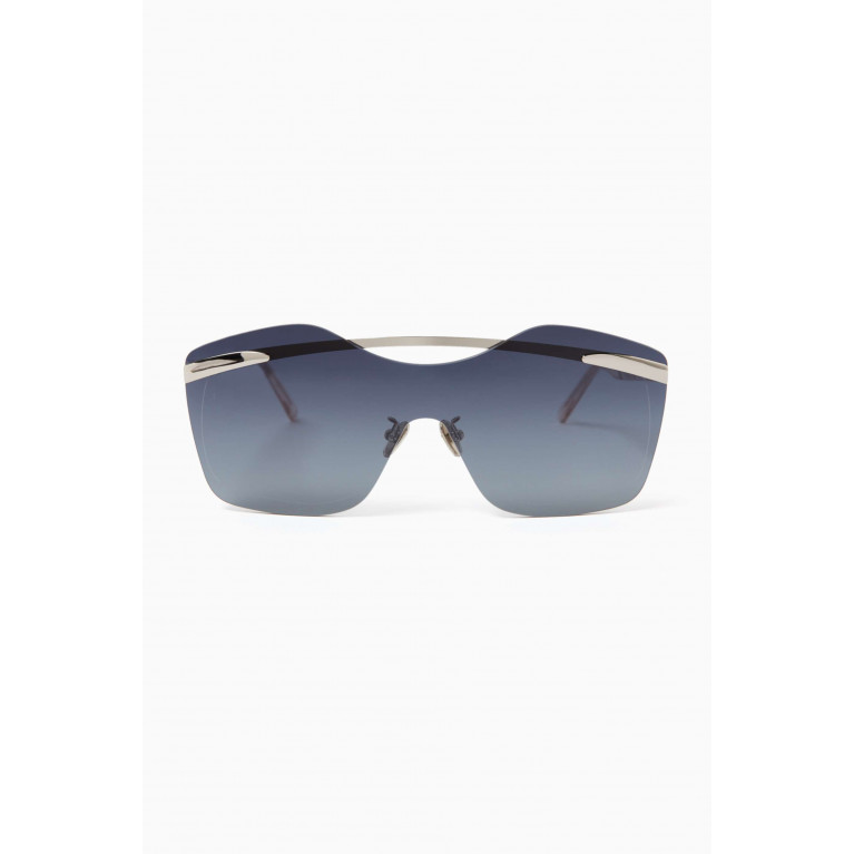 Jimmy Fairly - Chaos Oversized Shield Sunglasses in Stainless Steel