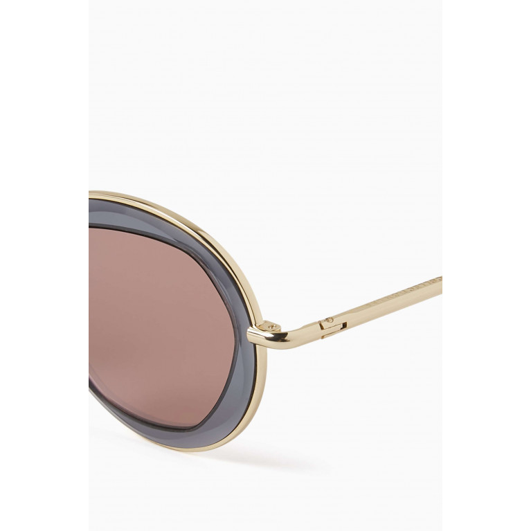 Jimmy Fairly - Twinkle Round Sunglasses in Stainless Steel