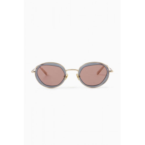 Jimmy Fairly - Twinkle Round Sunglasses in Stainless Steel