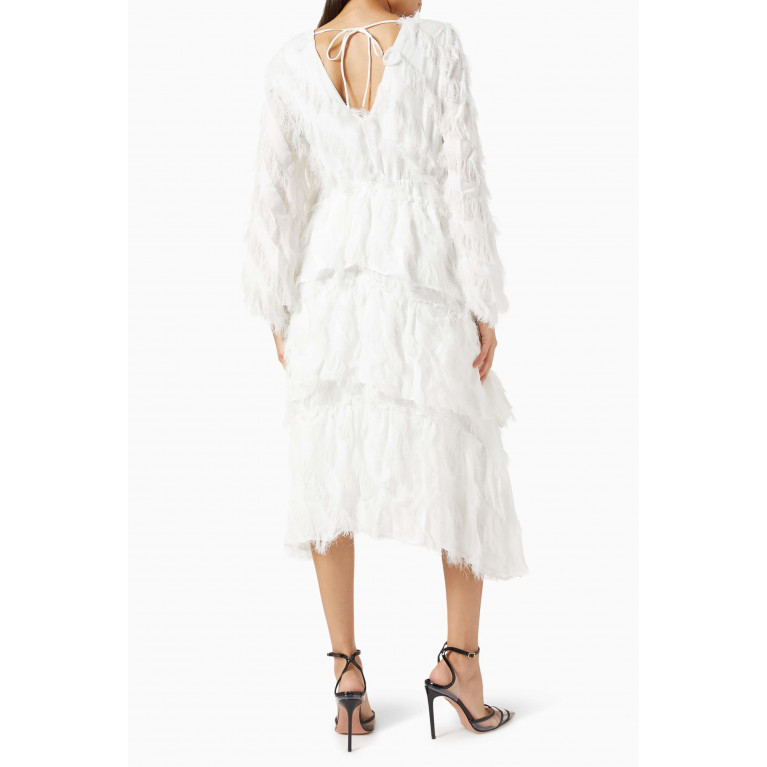 Y.A.S - Feather-embellished Tiered Dress