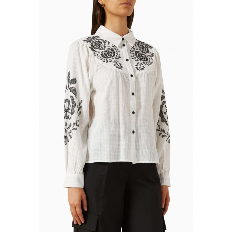 Y.A.S - Yasconba Embroidered Shirt In Cotton