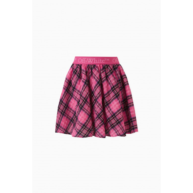 Off-White - Check-print Skirt in Cotton-blend