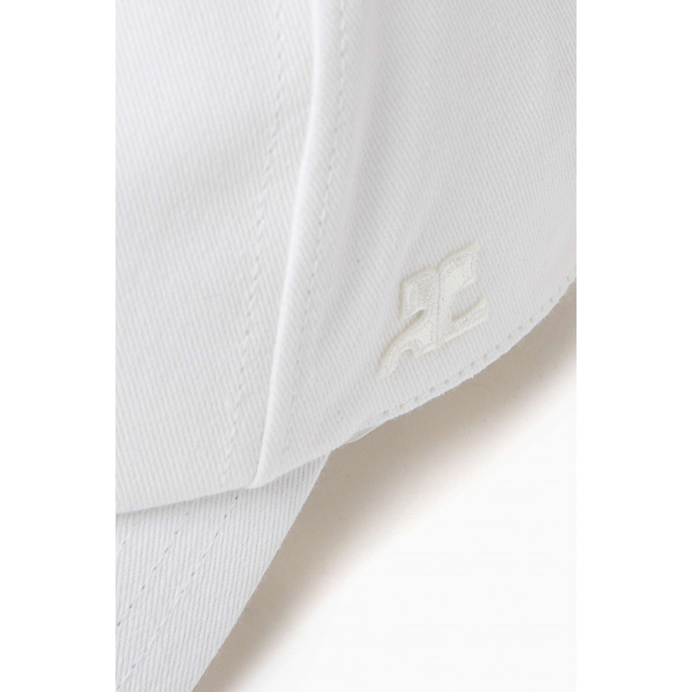Courreges - Logo Baseball Cap in Cotton-canvas White