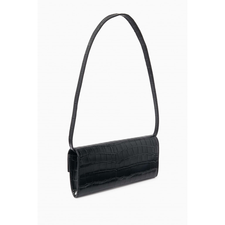 Maje - Clover Fizz Clutch Bag in Leather Black