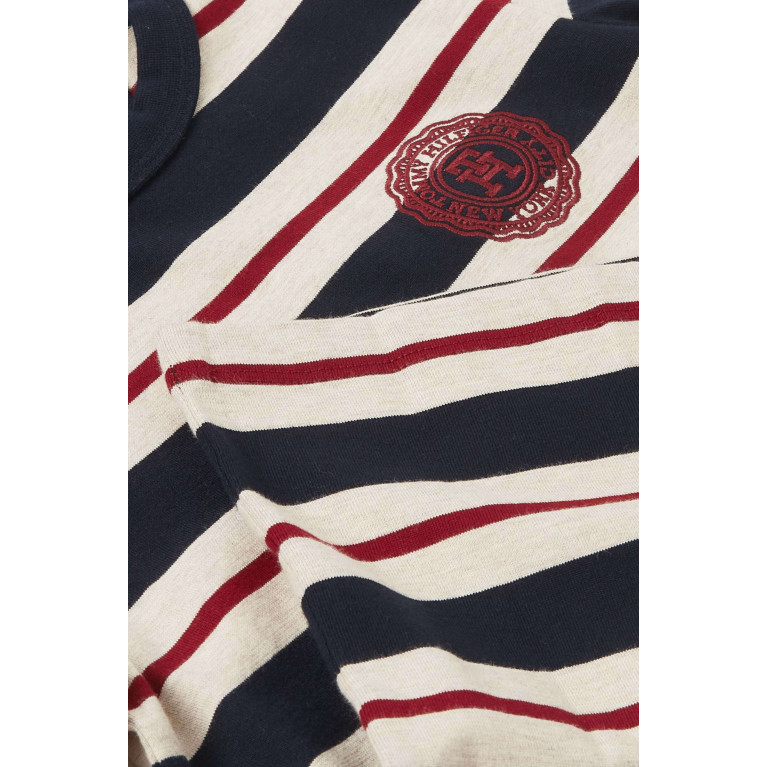 Tommy Hilfiger - TH Monogram Stamp Striped T-shirt in Organic-cotton