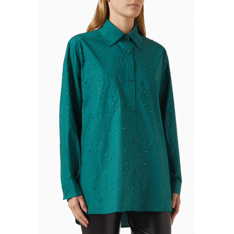 Sandro - Rhinestone-embellished Shirt in Poplin