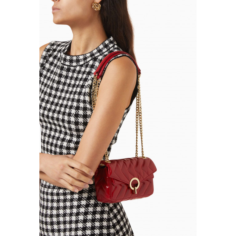 Sandro - Yza Shoulder Bag in Quilted Leather Red