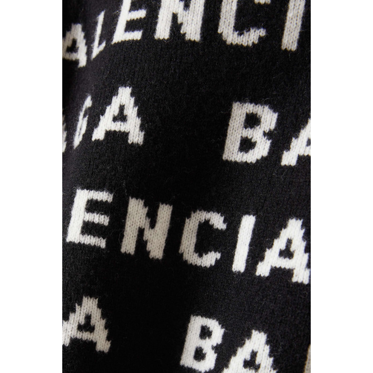 Balenciaga - All-over Logo Crop Sweater in Wool-knit