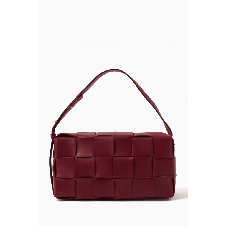 Bottega Veneta - Brick Cassette Shoulder Bag in Intreccio Leather