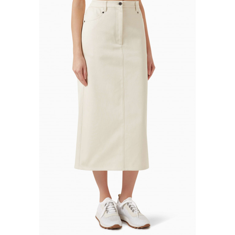 Brunello Cucinelli - A-line Midi Skirt in Canvas