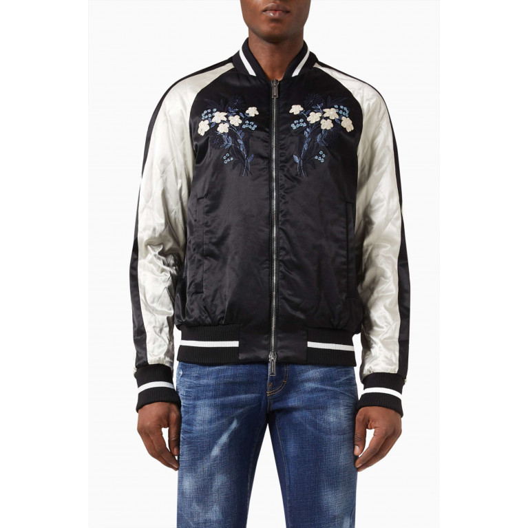 Dsquared2 - Souvenir Bomber Jacket in Quilted Cotton & Nylon Blend