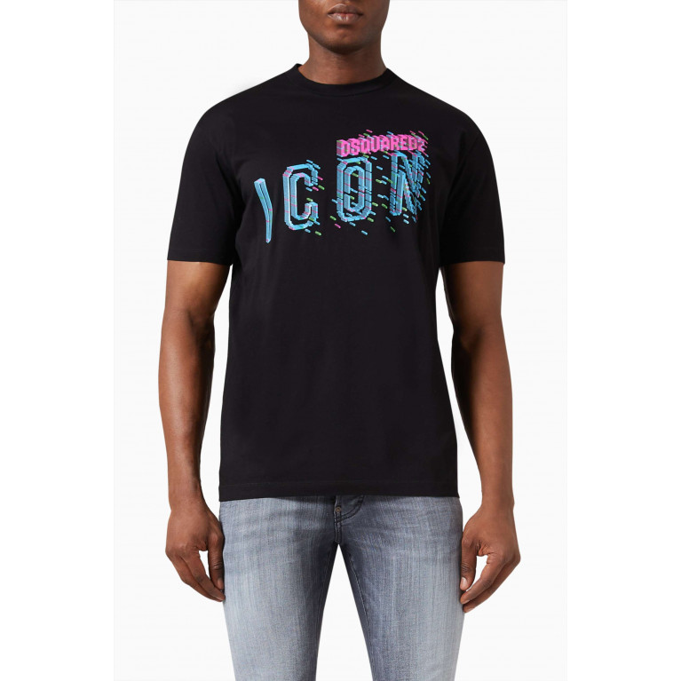 Dsquared2 - Pixeled Icon Cool T-shirt in Cotton Black