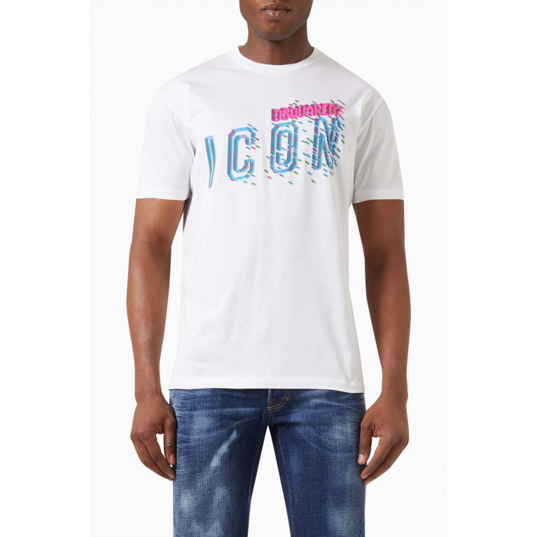 Dsquared2 - Pixeled Icon Cool T-shirt in Cotton White