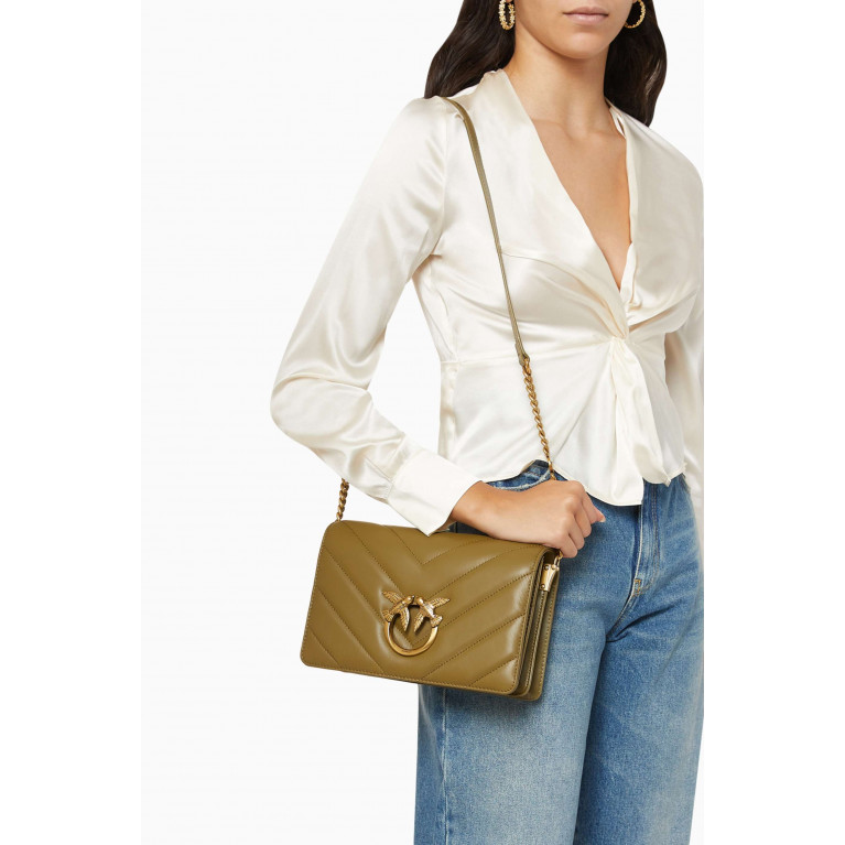 PINKO - Love Click Shoulder Bag in Quilted Leather