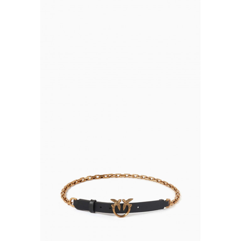 PINKO - Love Day Chain Belt in Smooth Leather