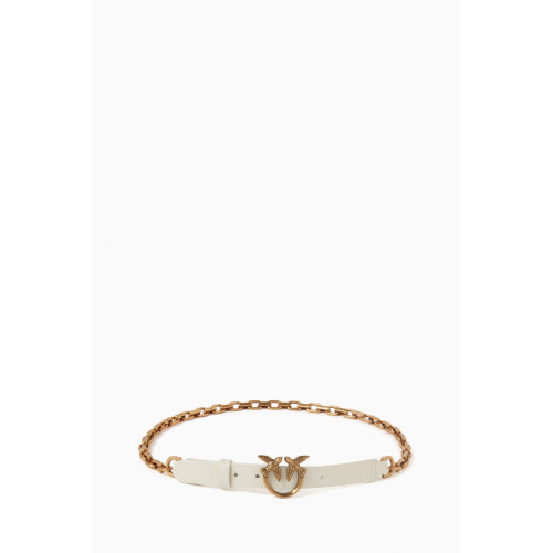PINKO - Love Day Chain Belt in Smooth Leather