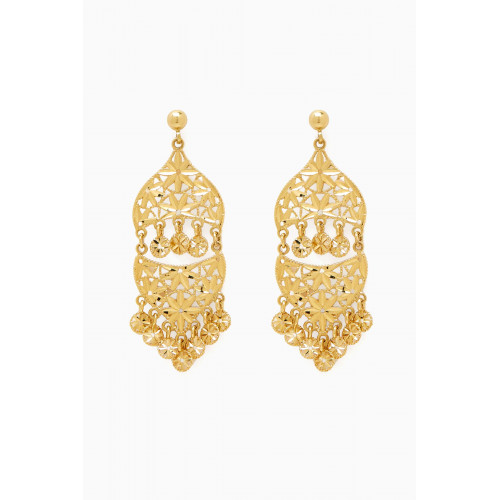 Damas - Lydia Arabesque Dangle Earrings in 18kt Yellow Gold