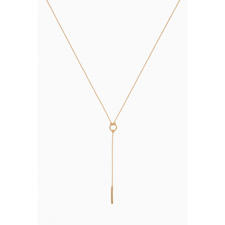 Damas - Galeria Perla Bead Long Lariat Necklace in 18k Yellow Gold