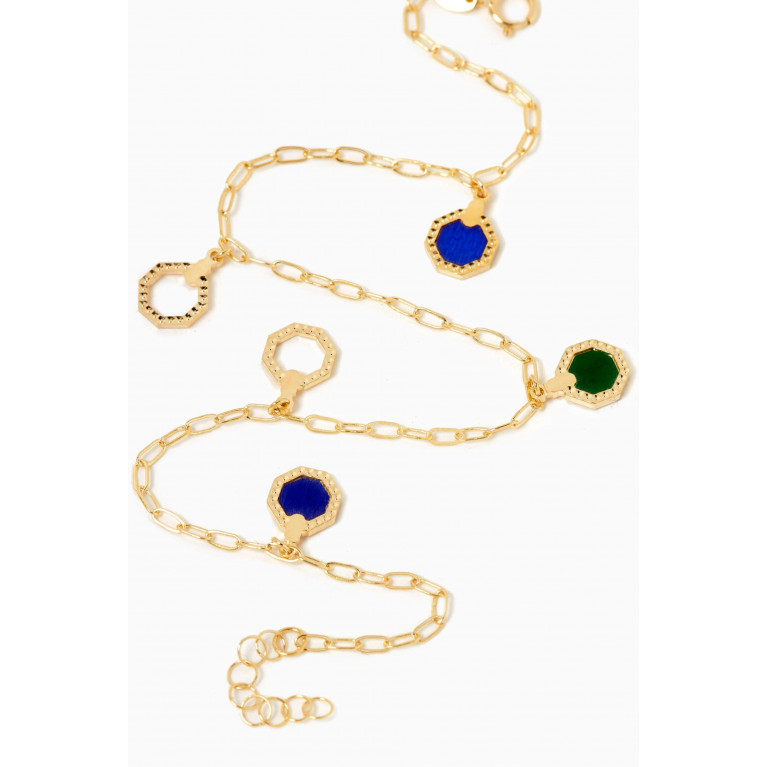Damas - Amelia Marrakesh Mother of Pearl Anklet in 18kt Yellow Gold