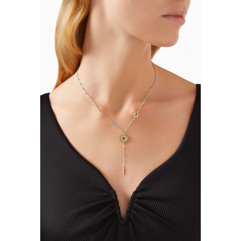 Damas - Amelia Athens Beaded Lariat Necklace in 18kt Yellow Gold