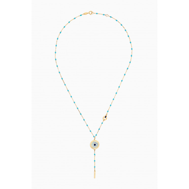 Damas - Amelia Athens Beaded Lariat Necklace in 18kt Yellow Gold