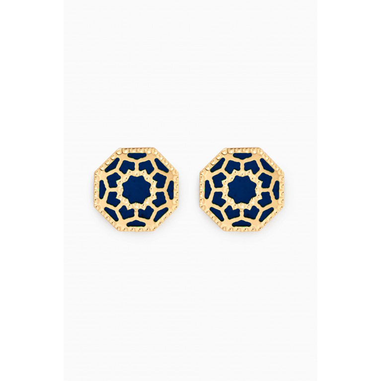 Damas - Amelia Marrakesh Mother of Pearl Stud Earrings in 18kt Yellow Gold