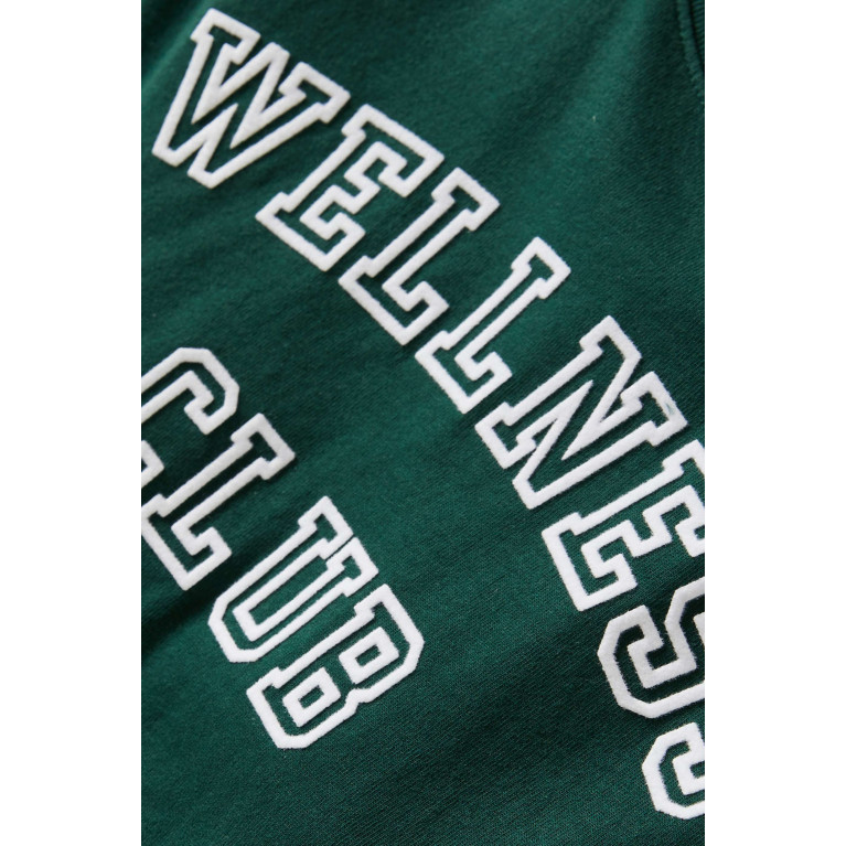 Sporty & Rich - Wellness Club Flocked Logo T-shirt in Cotton-jersey