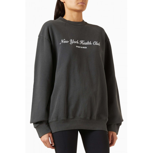 Sporty & Rich - NY Health Club Crewneck Sweatshirt in Cotton