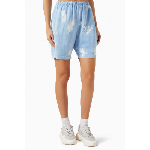 Sporty & Rich - Serif Embroidered-logo Shorts in Cotton
