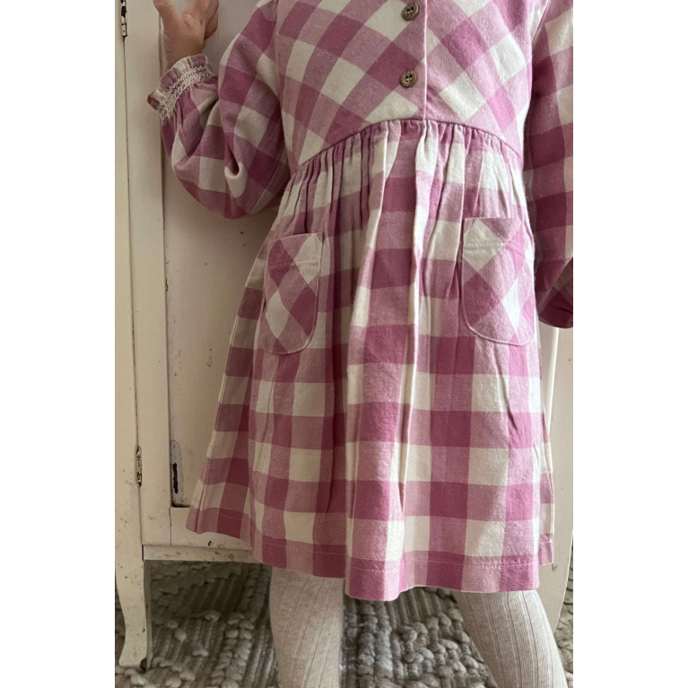 Purebaby - Check-print Dress in Organic Cotton