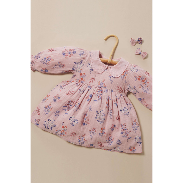 Purebaby - Floral-motif Dress in Organic Cotton