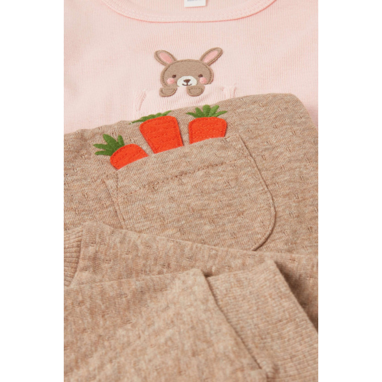 Purebaby - Bunny Bodysuit 2-piece Gift Set in Organic Cotton