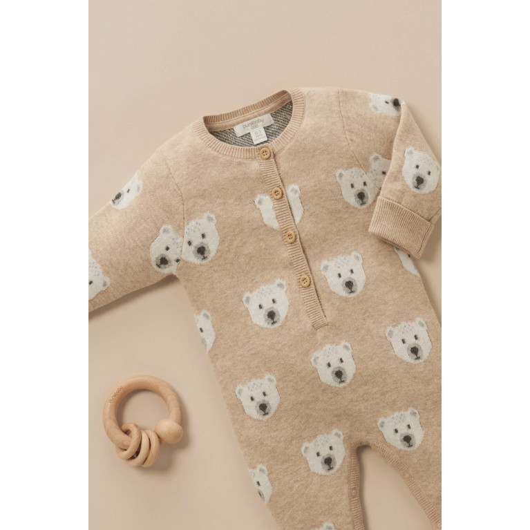 Purebaby - Polar Bear Sleepsuit in Organic Cotton