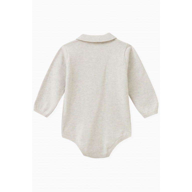 Purebaby - Knitted Polo Bodysuit in Organic Cotton