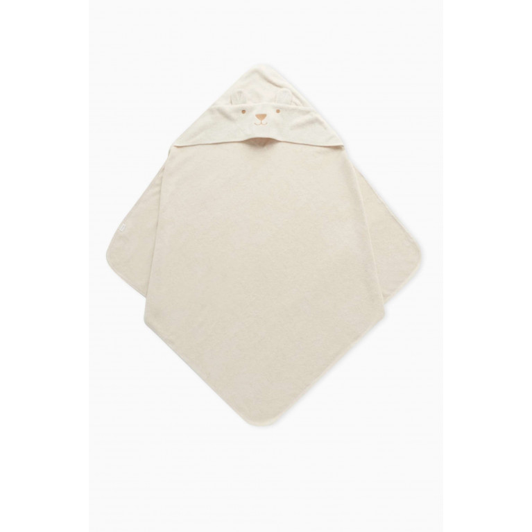 Purebaby - Hooded Towel in Organic Cotton Terry White
