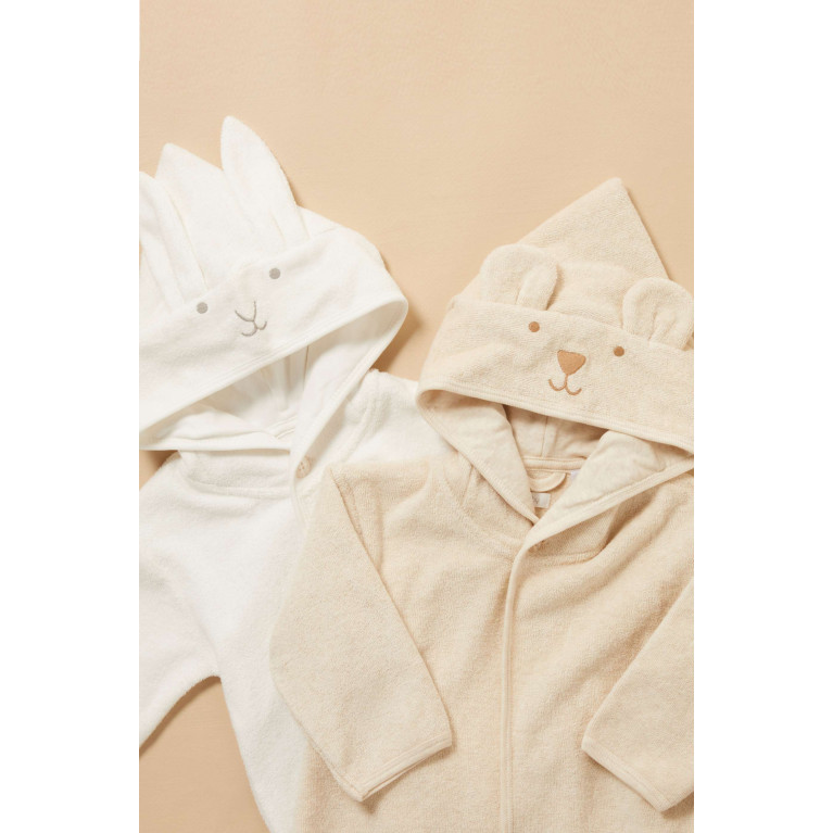 Purebaby - Hooded Bathrobe in Organic Cotton White