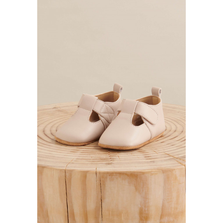 Purebaby - T-Bar Shoes in Leather Pink