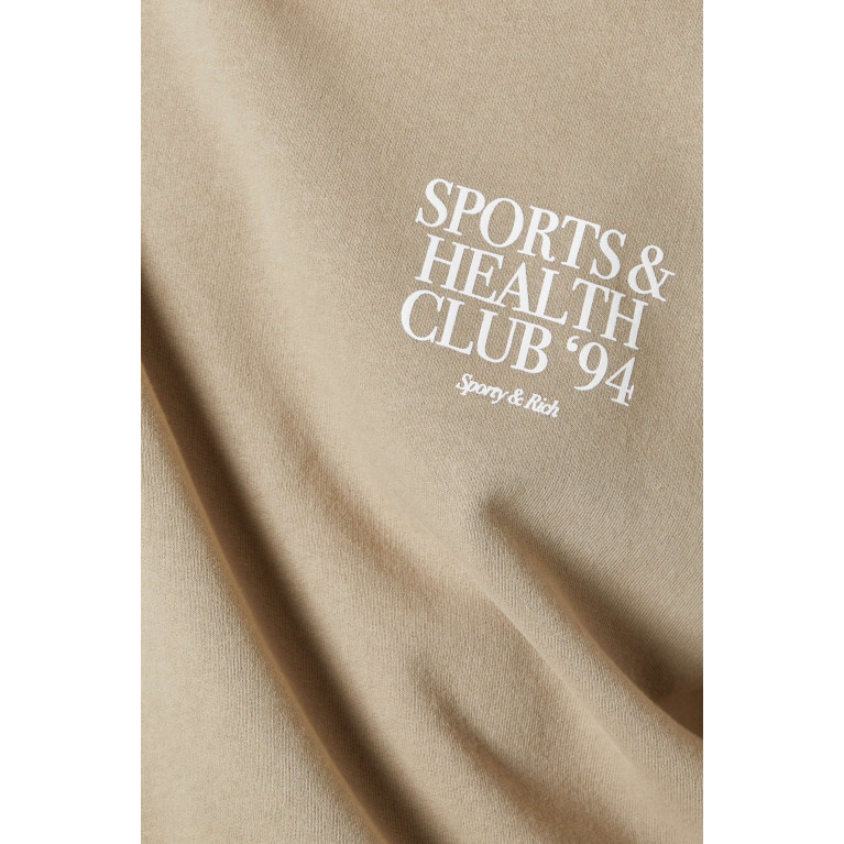 Sporty & Rich - Members Crewneck Sweatshirt in Cotton