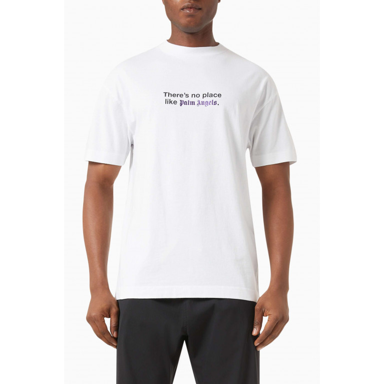 Palm Angels - No Place Slogan T-shirt in Cotton