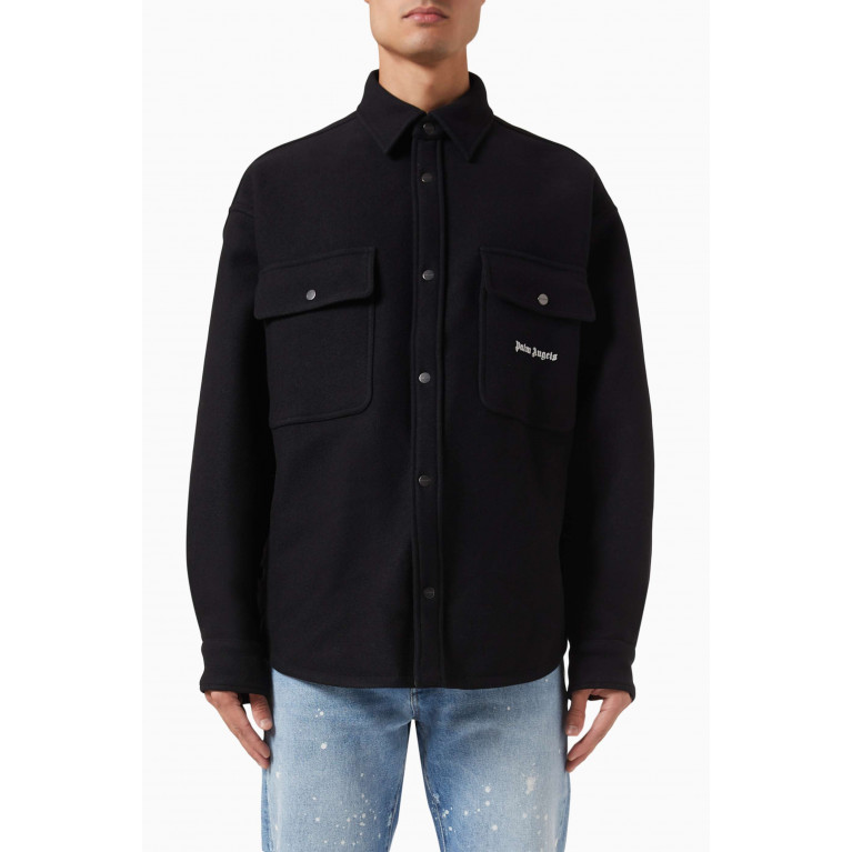 Palm Angels - Logo Overshirt in Wool-twill