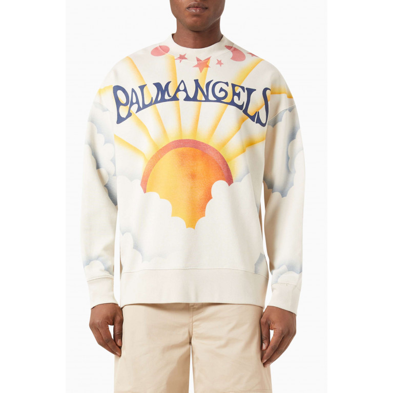 Palm Angels - Palm Sunrise Print Sweatshirt in Cotton