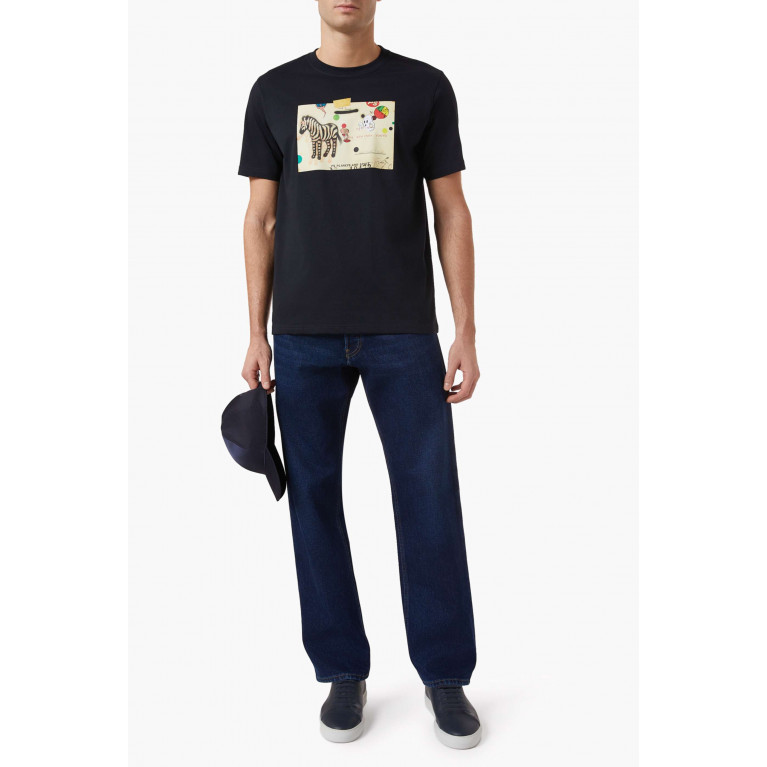 PS Paul Smith - Zebra Card Graphic T-shirt in Organic Cotton