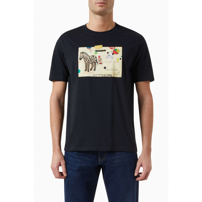 PS Paul Smith - Zebra Card Graphic T-shirt in Organic Cotton