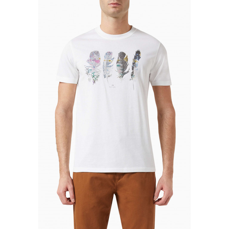 PS Paul Smith - Feathers Graphic T-shirt in Organic Cotton