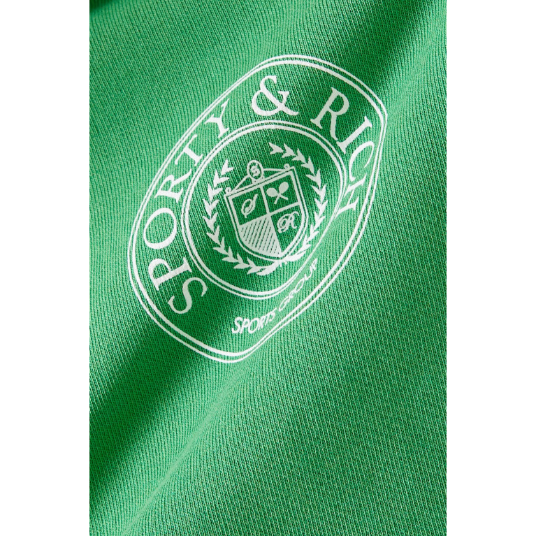 Sporty & Rich - Connecticut Crest Cropped Hoodie in Jersey