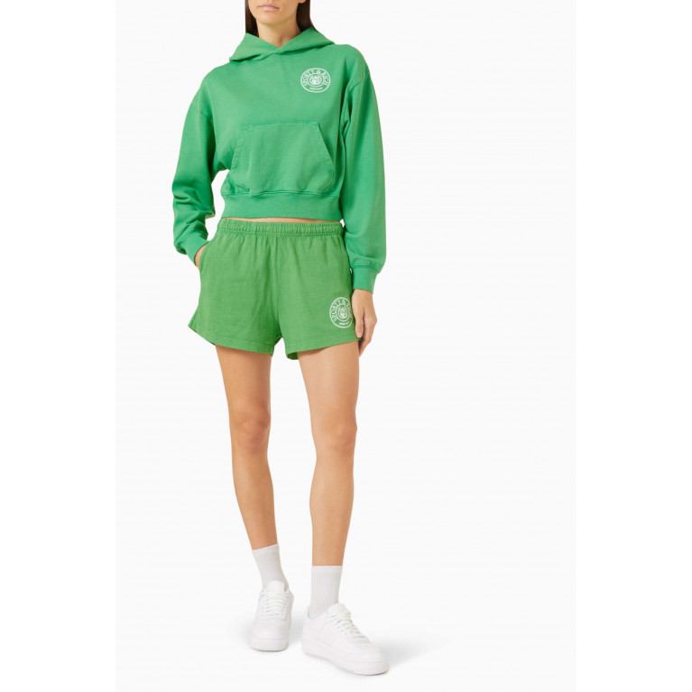 Sporty & Rich - Connecticut Crest Cropped Hoodie in Jersey