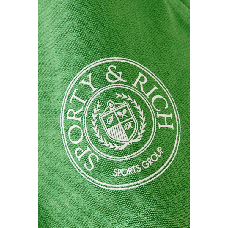 Sporty & Rich - Connecticut Crest Disco Shorts in Jersey
