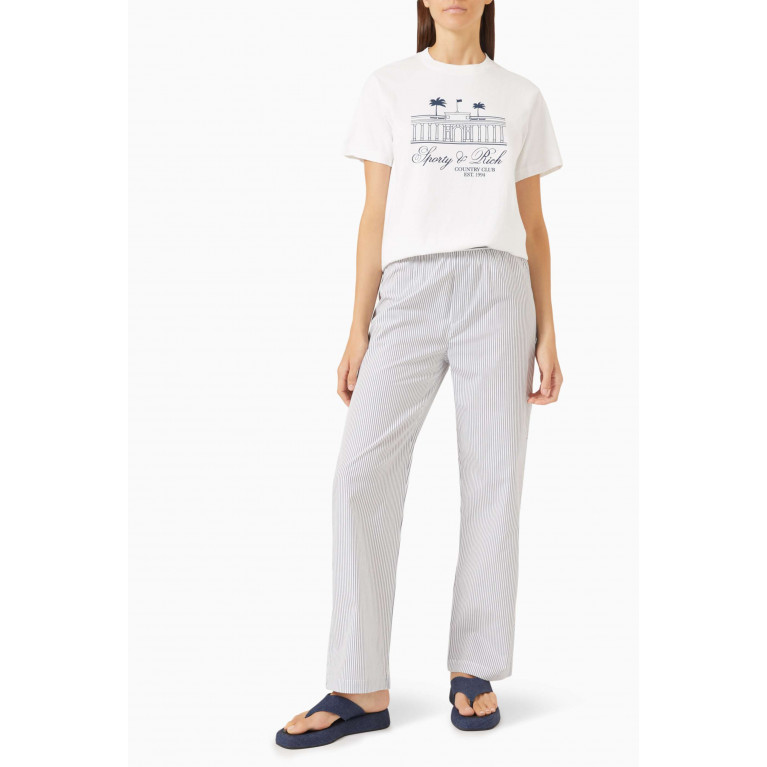 Sporty & Rich - Serif Logo Track Pants in Terry